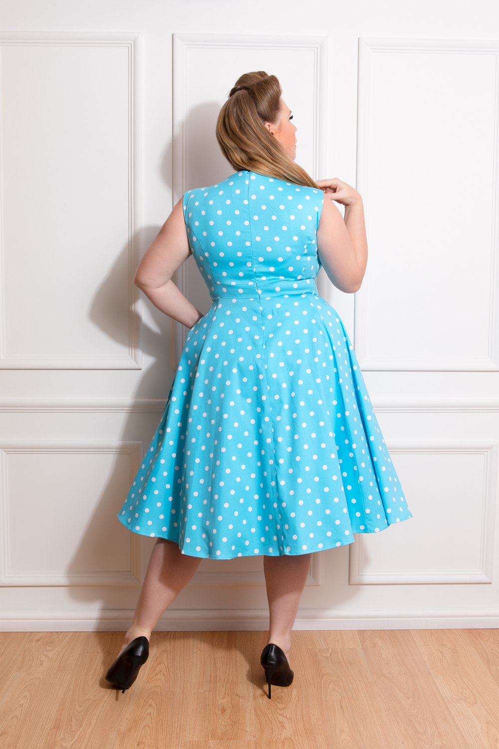 Ruth Polka Dot Swing Dress in Plus Size